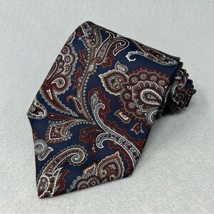 Adolfo Couture Men’s Neck Tie Blue Paisley Silk Tie USA, 4 x 58.